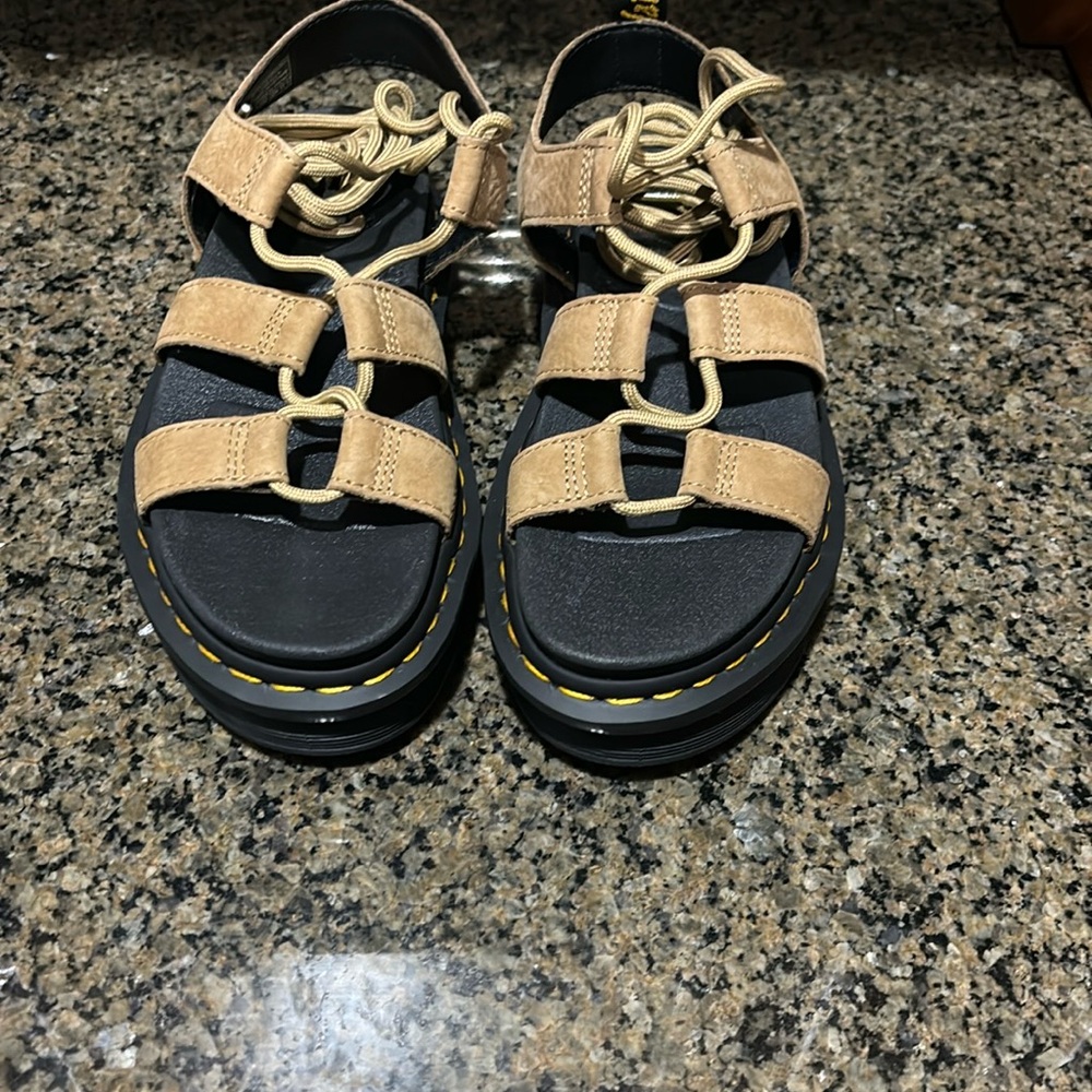 Dr. Martens Tan and Black Sandals